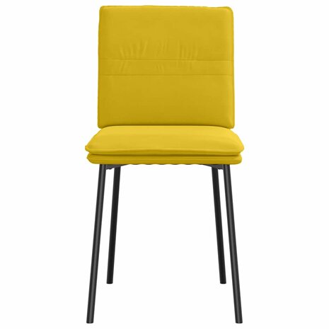 Eetkamerstoelen 2 st fluweel geel 4