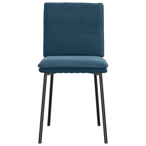 Eetkamerstoelen 2 st fluweel blauw 4