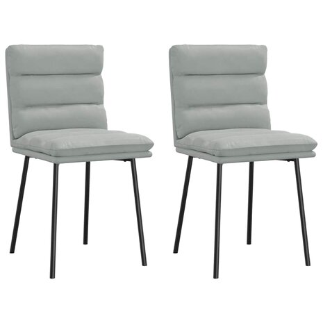 Eetkamerstoelen 2 st fluweel lichtgrijs 1