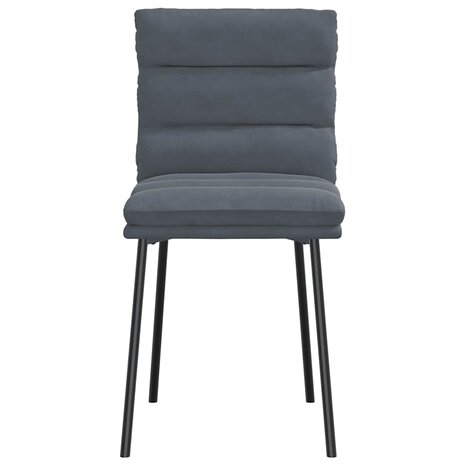 Eetkamerstoelen 2 st fluweel donkergrijs 4