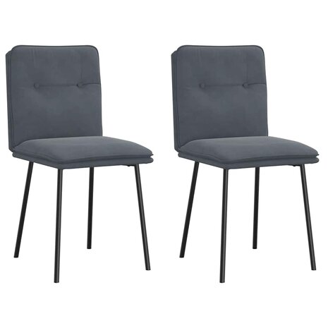 Eetkamerstoelen 2 st fluweel donkergrijs 1