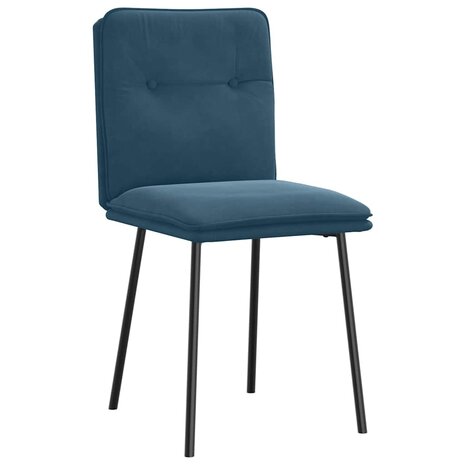 Eetkamerstoelen 2 st fluweel blauw 3