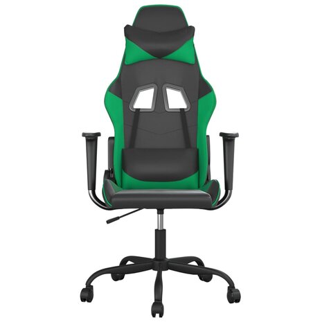 Gamestoel kunstleer zwart en groen 3