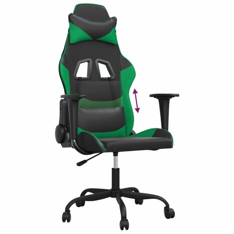 Gamestoel kunstleer zwart en groen 7