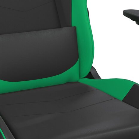 Gamestoel kunstleer zwart en groen 8