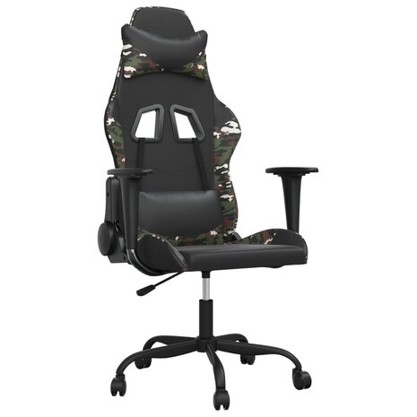 Gamestoel kunstleer zwart en camouflage 2