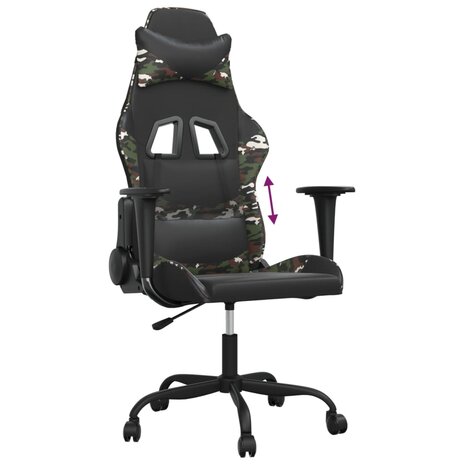 Gamestoel kunstleer zwart en camouflage 7