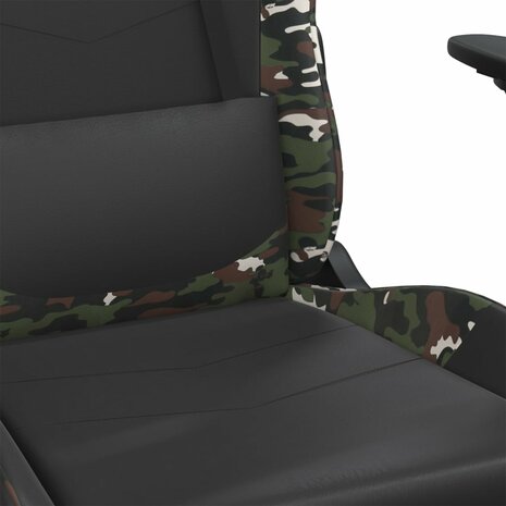 Gamestoel kunstleer zwart en camouflage 8