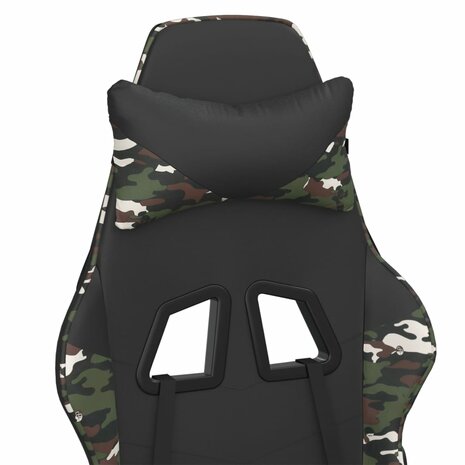 Gamestoel kunstleer zwart en camouflage 9