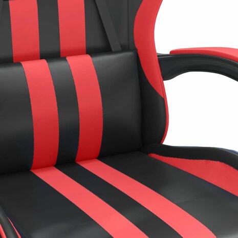 Gamestoel kunstleer zwart en rood 8