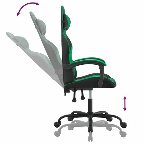 Gamestoel kunstleer zwart en groen 6