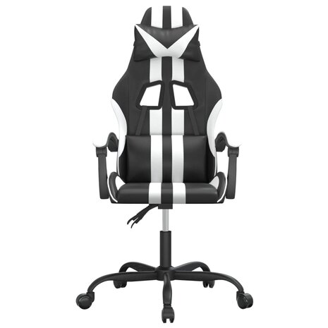 Gamestoel kunstleer zwart en wit 3
