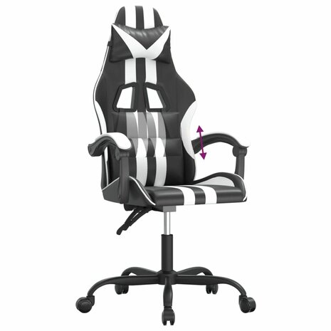 Gamestoel kunstleer zwart en wit 7