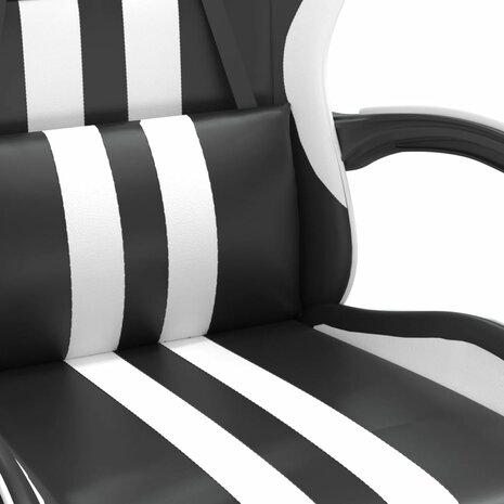 Gamestoel kunstleer zwart en wit 8