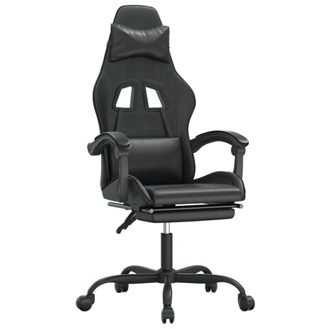 Gamestoel met voetensteun kunstleer zwart 2