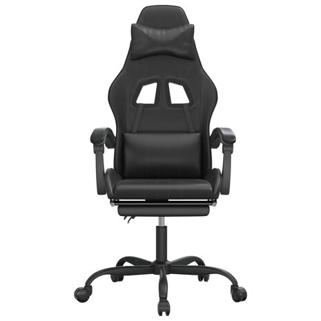 Gamestoel met voetensteun kunstleer zwart 3