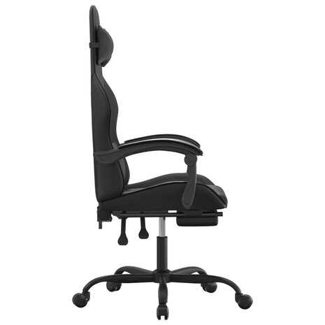 Gamestoel met voetensteun kunstleer zwart 4