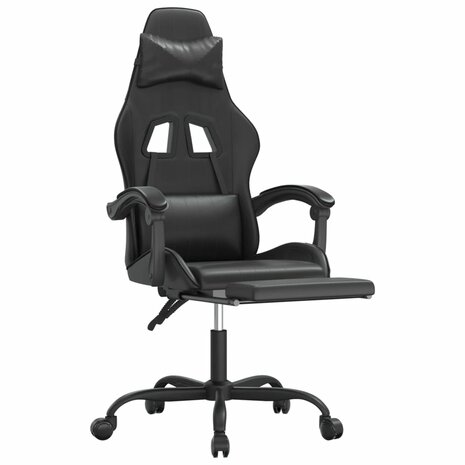 Gamestoel met voetensteun kunstleer zwart 6