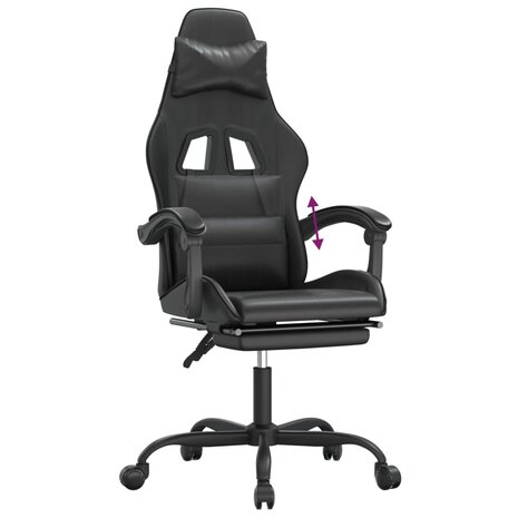 Gamestoel met voetensteun kunstleer zwart 8