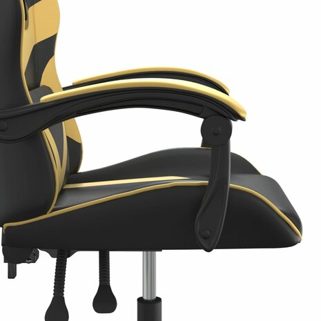 Gamestoel kunstleer zwart en goud 9