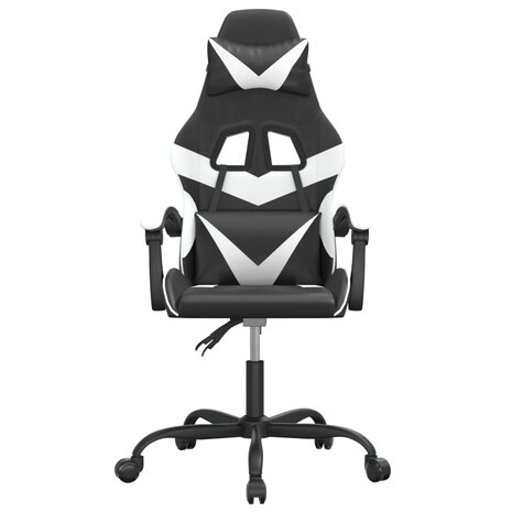 Gamestoel kunstleer zwart en wit 3