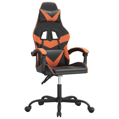 Gamestoel kunstleer zwart en oranje 2