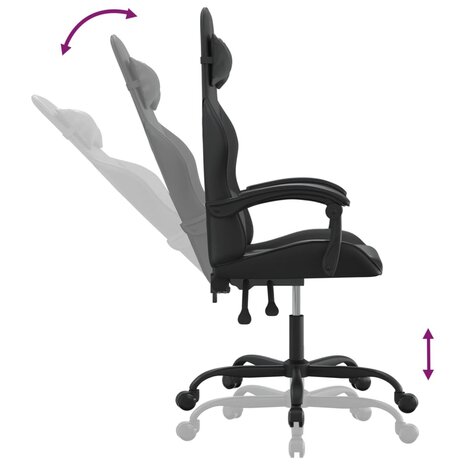 Gamestoel kunstleer zwart 6