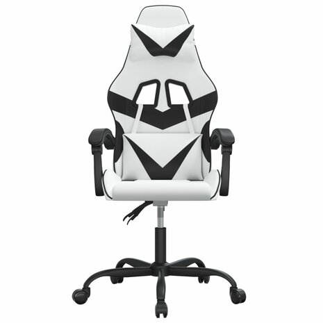 Gamestoel kunstleer wit en zwart 3