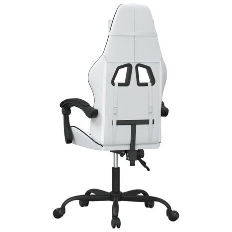 Gamestoel kunstleer wit en zwart 5