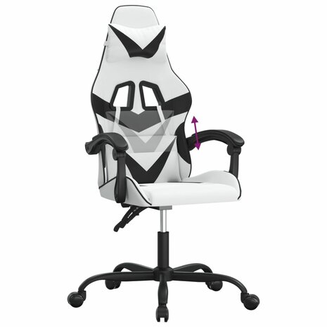 Gamestoel kunstleer wit en zwart 7