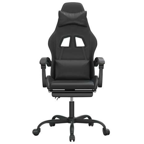 Gamestoel met voetensteun kunstleer zwart 3