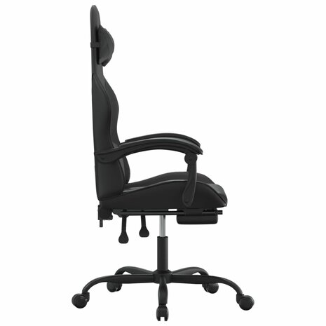 Gamestoel met voetensteun kunstleer zwart 4