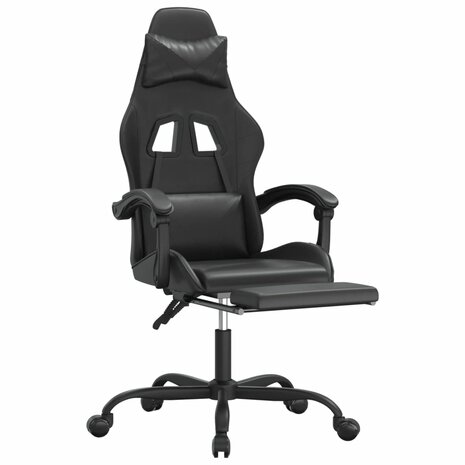 Gamestoel met voetensteun kunstleer zwart 6