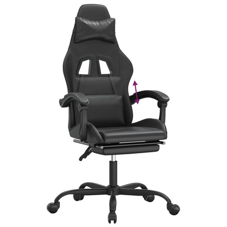 Gamestoel met voetensteun kunstleer zwart 8