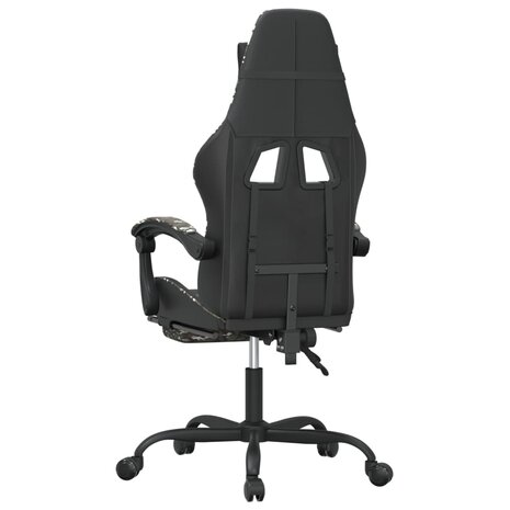 Gamestoel met voetensteun kunstleer zwart en camouflage 5
