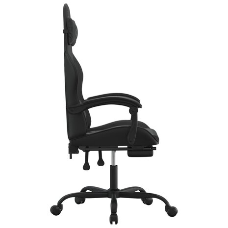 Gamestoel met voetensteun kunstleer zwart 4