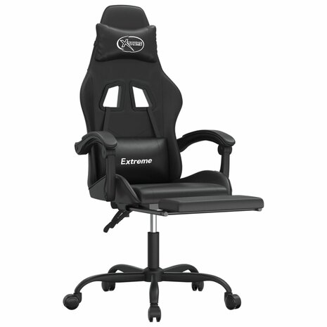 Gamestoel met voetensteun kunstleer zwart 6