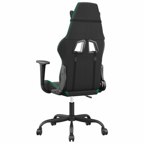 Massage gamestoel kunstleer zwart en groen 5