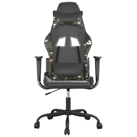 Massage gamestoel kunstleer zwart en camouflage 3