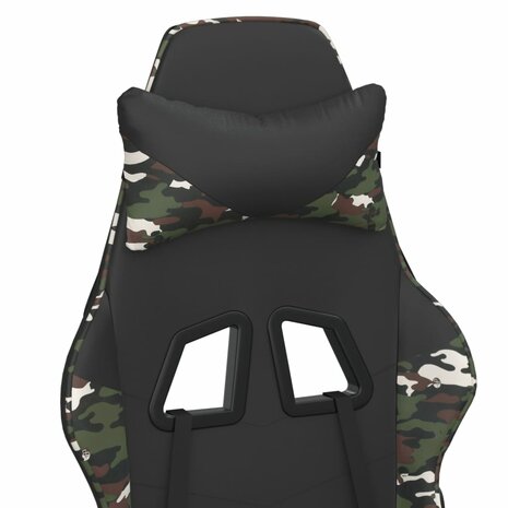 Massage gamestoel kunstleer zwart en camouflage 9