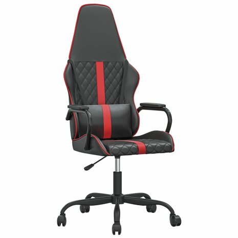 Massage gamestoel kunstleer zwart en rood 2