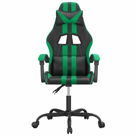 Gamestoel draaibaar kunstleer zwart en groen 3