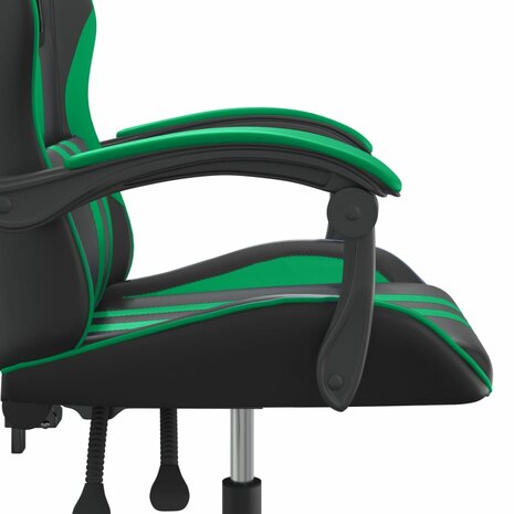 Gamestoel draaibaar kunstleer zwart en groen 7