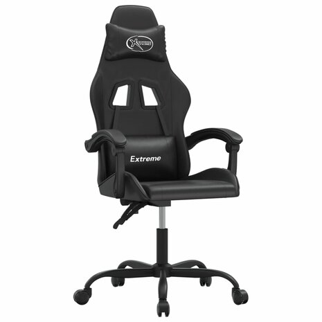 Gamestoel draaibaar kunstleer zwart 2