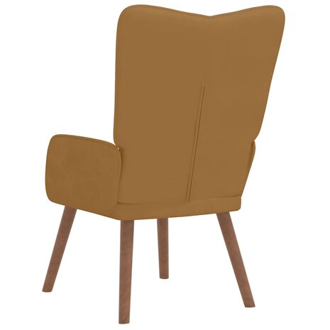 Relaxstoel fluweel bruin 5