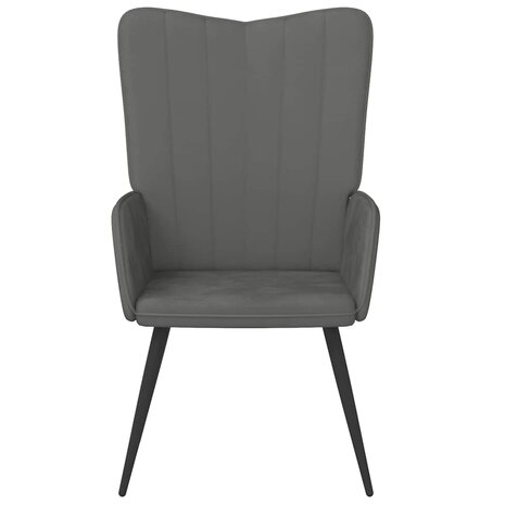 Relaxstoel fluweel donkergrijs 3