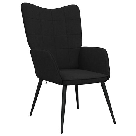 Relaxstoel stof zwart 2