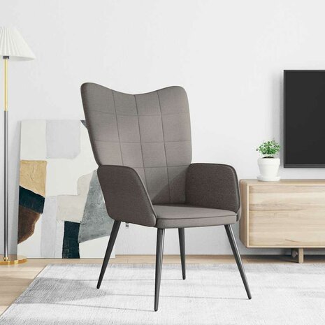 Relaxstoel stof taupe 3