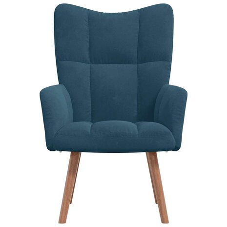 Relaxstoel fluweel blauw 3