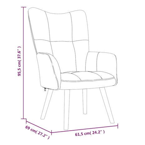 Relaxstoel fluweel blauw 8